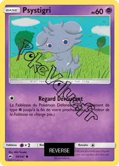 Carte Pokémon Psystigri  Reverse n°59 de la série Ombres Ardentes