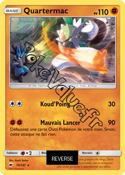 Carte Pokémon Quartermac Reverse n°79 de la série Ombres Ardentes
