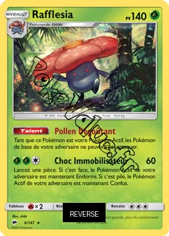 Carte Pokémon Rafflesia Reverse n°6 de la série Ombres Ardentes