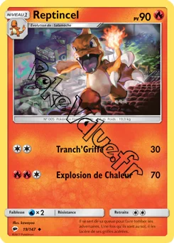 Carte Pokémon Reptincel n°19 de la série Ombres Ardentes