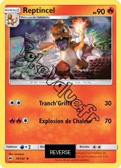 Carte Pokémon Reptincel Reverse n°19 de la série Ombres Ardentes