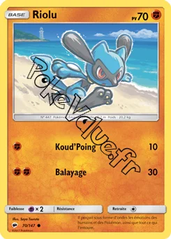 Carte Pokémon Riolu  n°70 de la série Ombres Ardentes