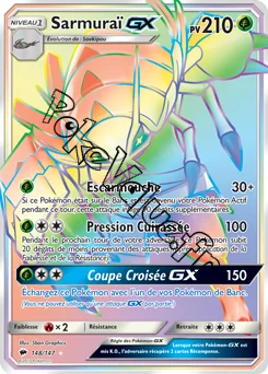 Carte Pokémon Sarmuraï GX n°148 de la série Ombres Ardentes
