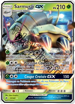 Carte Pokémon Sarmuraï GX n°17 de la série Ombres Ardentes