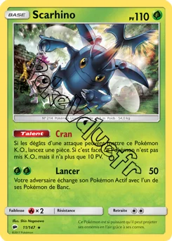 Carte Pokémon Scarhino n°11 de la série Ombres Ardentes