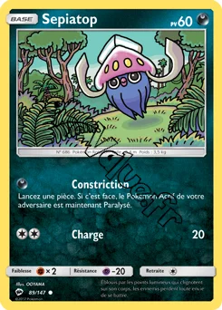 Carte Pokémon Sepiatop  n°89 de la série Ombres Ardentes