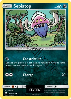 Carte Pokémon Sepiatop  Reverse n°89 de la série Ombres Ardentes
