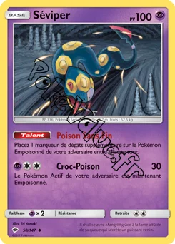Carte Pokémon Séviper n°50 de la série Ombres Ardentes