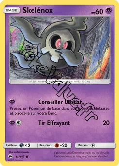 Carte Pokémon Skélénox n°51 de la série Ombres Ardentes