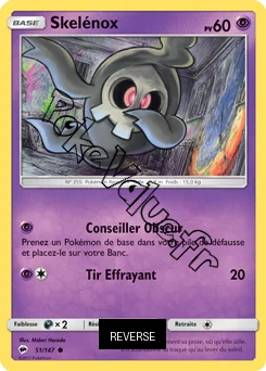 Carte Pokémon Skélénox Reverse n°51 de la série Ombres Ardentes