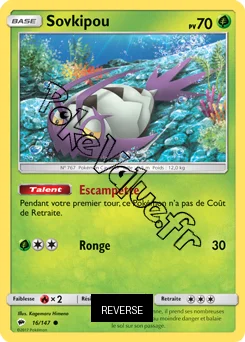 Carte Pokémon Sovkipou  Reverse n°16 de la série Ombres Ardentes