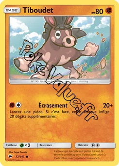 Carte Pokémon Tiboudet  n°77 de la série Ombres Ardentes