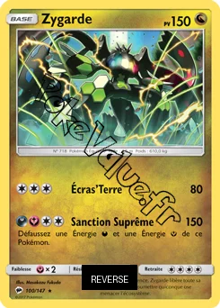 Carte Pokémon Zygarde  Reverse n°100 de la série Ombres Ardentes