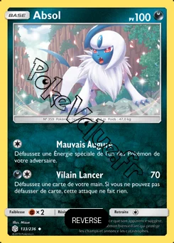 Carte Pokémon Absol  Reverse n°133 de la série Éclipse Cosmique