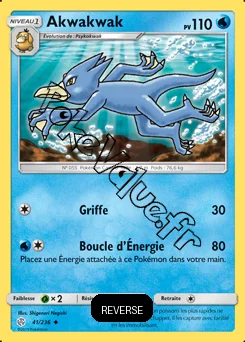 Carte Pokémon Akwakwak Reverse n°41 de la série Éclipse Cosmique