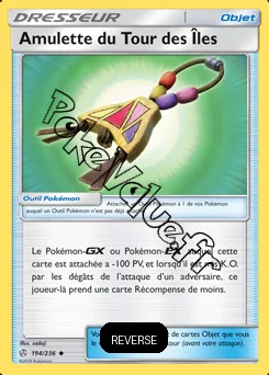 Carte Pokémon Amulette du Tour des Îles Reverse n°194 de la série Éclipse Cosmique