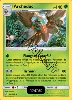 Carte Pokémon Archéduc Reverse n°20 de la série Éclipse Cosmique