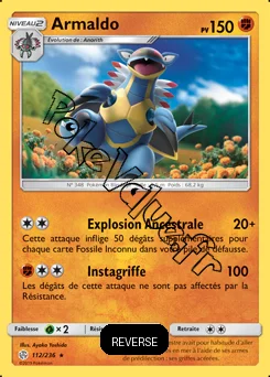 Carte Pokémon Armaldo  Reverse n°112 de la série Éclipse Cosmique