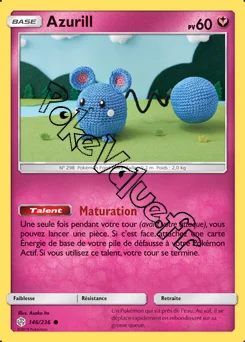 Carte Pokémon Azurill  n°146 de la série Éclipse Cosmique