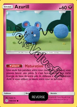 Carte Pokémon Azurill  Reverse n°146 de la série Éclipse Cosmique