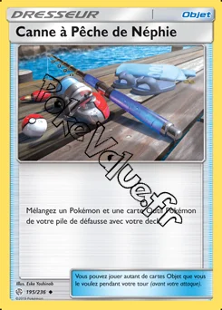 Carte Pokémon Canne à Pêche de Néphie n°195 de la série Éclipse Cosmique