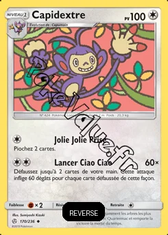 Carte Pokémon Capidextre Reverse n°170 de la série Éclipse Cosmique