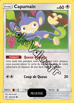 Carte Pokémon Capumain Reverse n°169 de la série Éclipse Cosmique