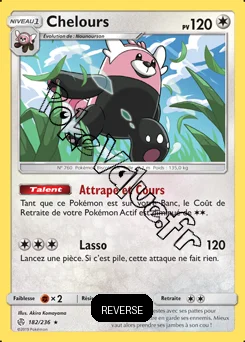 Carte Pokémon Chelours Reverse n°182 de la série Éclipse Cosmique