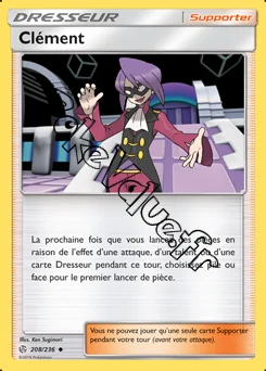Carte Pokémon Clément n°208 de la série Éclipse Cosmique