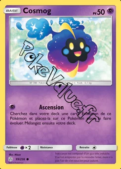 Carte Pokémon Cosmog  n°99 de la série Éclipse Cosmique