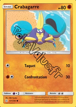 Carte Pokémon Crabagarre n°121 de la série Éclipse Cosmique