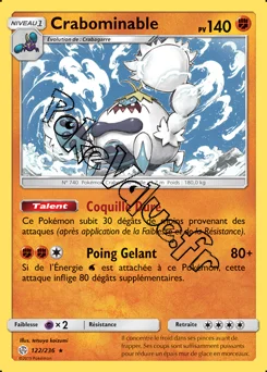 Carte Pokémon Crabominable  n°122 de la série Éclipse Cosmique