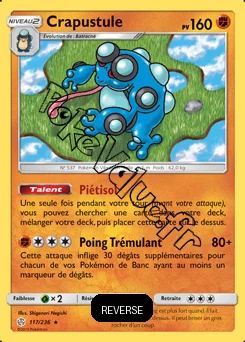 Carte Pokémon Crapustule Reverse n°117 de la série Éclipse Cosmique