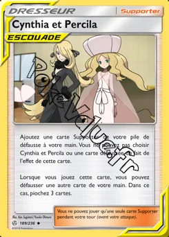 Carte Pokémon Cynthia et Percila n°189 de la série Éclipse Cosmique