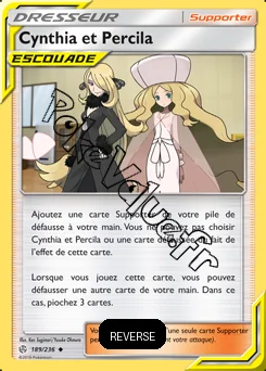 Carte Pokémon Cynthia et Percila Reverse n°189 de la série Éclipse Cosmique
