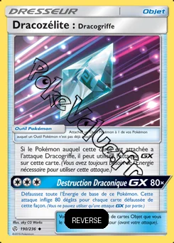 Carte Pokémon Dracozélite : Dracogriffe Reverse n°190 de la série Éclipse Cosmique
