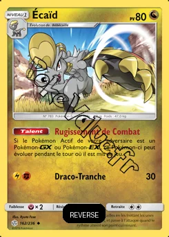 Carte Pokémon Écaïd Reverse n°162 de la série Éclipse Cosmique
