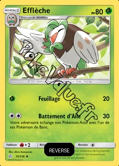 Carte Pokémon Efflèche Reverse n°19 de la série Éclipse Cosmique