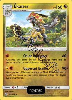 Carte Pokémon Ékaïser Reverse n°163 de la série Éclipse Cosmique