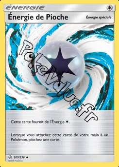 Carte Pokémon Énergie de Pioche n°209 de la série Éclipse Cosmique