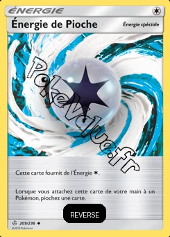 Carte Pokémon Énergie de Pioche Reverse n°209 de la série Éclipse Cosmique
