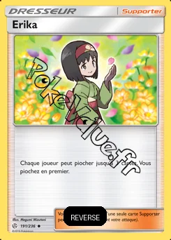Carte Pokémon Erika Reverse n°191 de la série Éclipse Cosmique