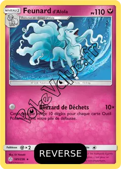 Carte Pokémon Feunard d’Alola Reverse n°145 de la série Éclipse Cosmique