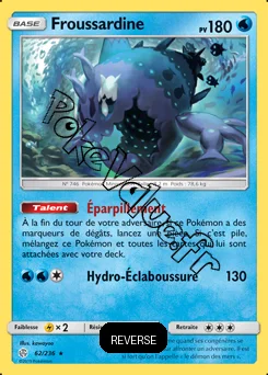 Carte Pokémon Froussardine Reverse n°62 de la série Éclipse Cosmique