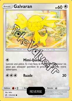 Carte Pokémon Galvaran Reverse n°179 de la série Éclipse Cosmique