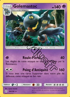 Carte Pokémon Golemastoc n°90 de la série Éclipse Cosmique