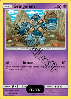 Carte Pokémon Gringolem Reverse n°89 de la série Éclipse Cosmique