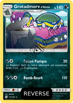Carte Pokémon Grotadmorv d’Alola Reverse n°131 de la série Éclipse Cosmique