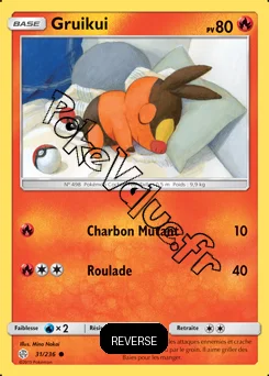 Carte Pokémon Gruikui Reverse n°31 de la série Éclipse Cosmique