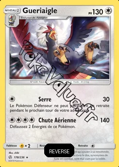 Carte Pokémon Gueriaigle Reverse n°178 de la série Éclipse Cosmique